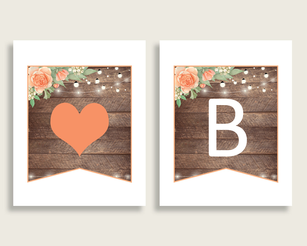 Banner Bridal Shower Banner Rustic Bridal Shower Banner Bridal Shower Flowers Banner Brown Beige digital print pdf jpg party theme SC4GE