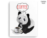 Panda Coffee Print, Beautiful Wall Art with Frame and Canvas options available Bar Decor