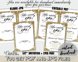 She Said Yes Invitation Editable in Glittering Gold Bridal Shower Gold And Yellow Theme, shower invite, shine shower, party ideas - JTD7P - Digital Product