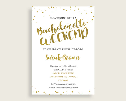 Bachelorette Weekend Invitation Bridal Shower Bachelorette Weekend Invitation Gold Bridal Shower Bachelorette Weekend Invitation G2ZNX