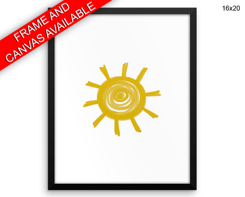 Sun Print, Beautiful Wall Art with Frame and Canvas options available Nursery Decor