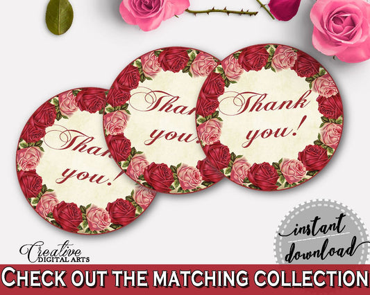 Favors Bridal Shower Favors Vintage Bridal Shower Favors Bridal Shower Vintage Favors Red Pink party organizing, party organization XBJK2 - Digital Product