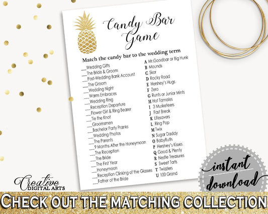 Candy Bar Game Bridal Shower Candy Bar Game Pineapple Bridal Shower Candy Bar Game Bridal Shower Pineapple Candy Bar Game Gold White 86GZU - Digital Product