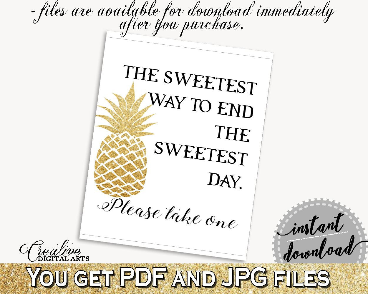 The Sweetest Way To End The Sweets Day Bridal Shower The Sweetest Way To End The Sweets Day Pineapple Bridal Shower The Sweetest Way 86GZU - Digital Product