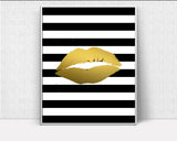 Wall Art Lips Digital Print Lips Poster Art Lips Wall Art Print Lips Fashion Art Lips Fashion Print Lips Wall Decor Lips Gold Lips - Digital Download