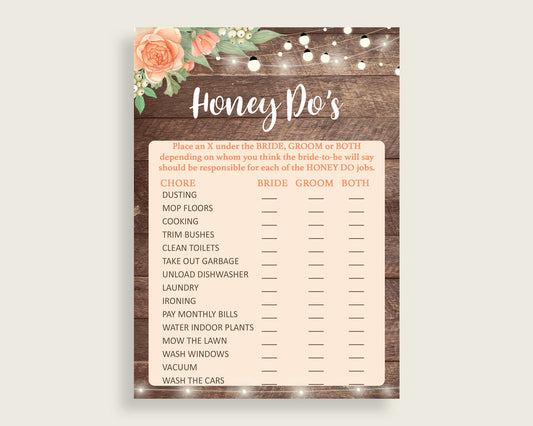 Honey Do List Bridal Shower Honey Do List Rustic Bridal Shower Honey Do List Bridal Shower Flowers Honey Do List Brown Beige pdf jpg SC4GE