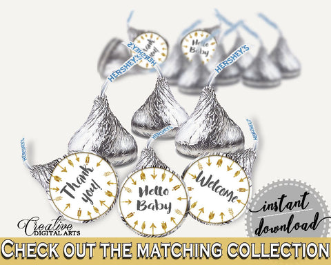 Hershey Kisses Baby Shower Hershey Kisses Gold Arrows Baby Shower Hershey Kisses Baby Shower Gold Arrows Hershey Kisses Gold White I60OO - Digital Product
