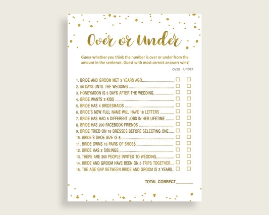 Over Or Under Bridal Shower Over Or Under Gold Bridal Shower Over Or Under Bridal Shower Gold Over Or Under Gold White digital print G2ZNX