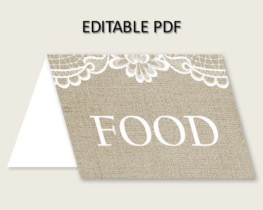 Food Tent Bridal Shower Food Tent Burlap And Lace Bridal Shower Food Tent Bridal Shower Burlap And Lace Food Tent Brown White prints NR0BX