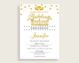 Bachelorette Weekend Invitation Bridal Shower Bachelorette Weekend Invitation Gold Hearts Bridal Shower Bachelorette Weekend 6GQOT