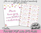 Wine Raffle in Glitter Hearts Bridal Shower Gold And Pink Theme, wine card,  sweetie shower, party décor, party ideas, digital print - WEE0X - Digital Product