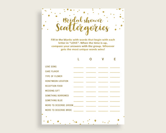 Scattergories Bridal Shower Scattergories Gold Bridal Shower Scattergories Bridal Shower Gold Scattergories Gold White party stuff G2ZNX