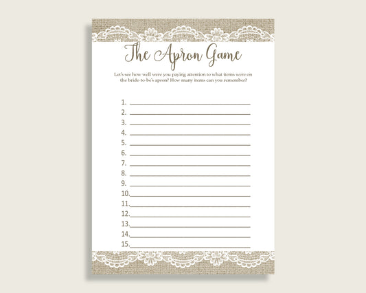 The Apron Game Bridal Shower The Apron Game Burlap And Lace Bridal Shower The Apron Game Bridal Shower Burlap And Lace The Apron Game NR0BX