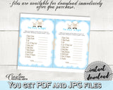 Baby Shower Lamb The PRICE IS RIGHT game, baby boy blue theme sheep printable, digital files Jpg Pdf, instant download - fa001