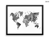 World Map Print, Beautiful Wall Art with Frame and Canvas options available  Decor