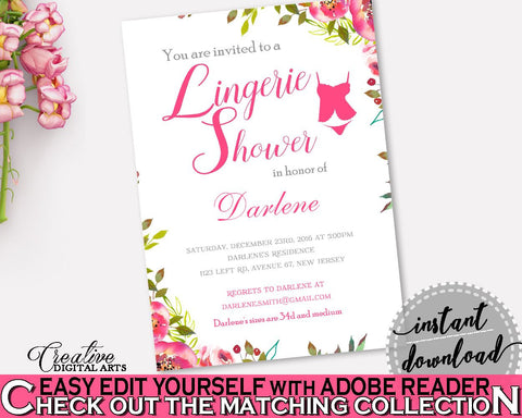 Lingerie Shower Invitation Bridal Shower Lingerie Shower Invitation Spring Flowers Bridal Shower Lingerie Shower Invitation Bridal UY5IG - Digital Product