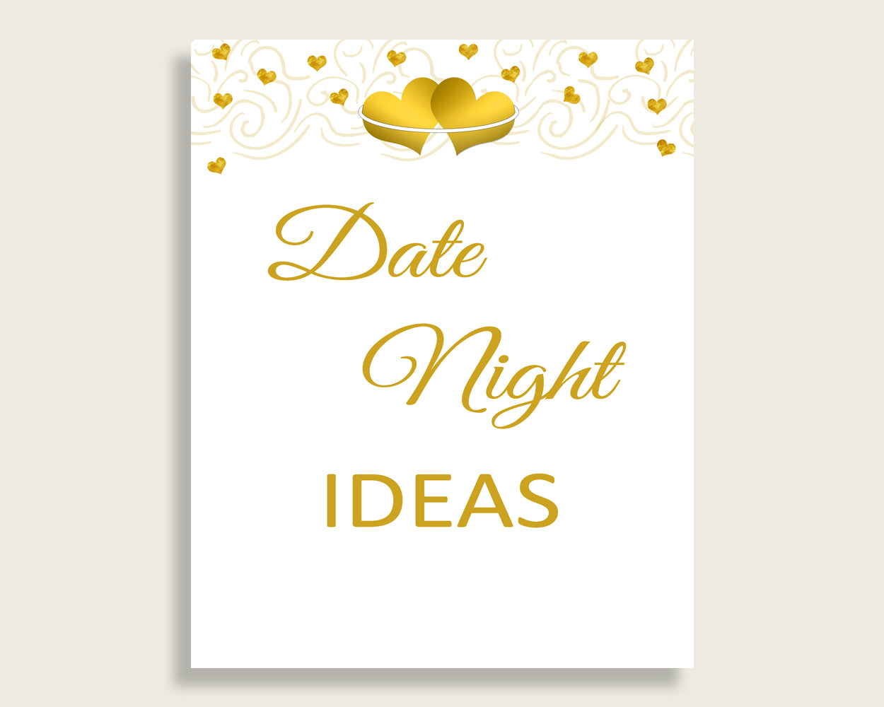 Date Night Ideas Bridal Shower Date Night Ideas Gold Hearts Bridal Shower Date Night Ideas Bridal Shower Gold Hearts Date Night Ideas 6GQOT