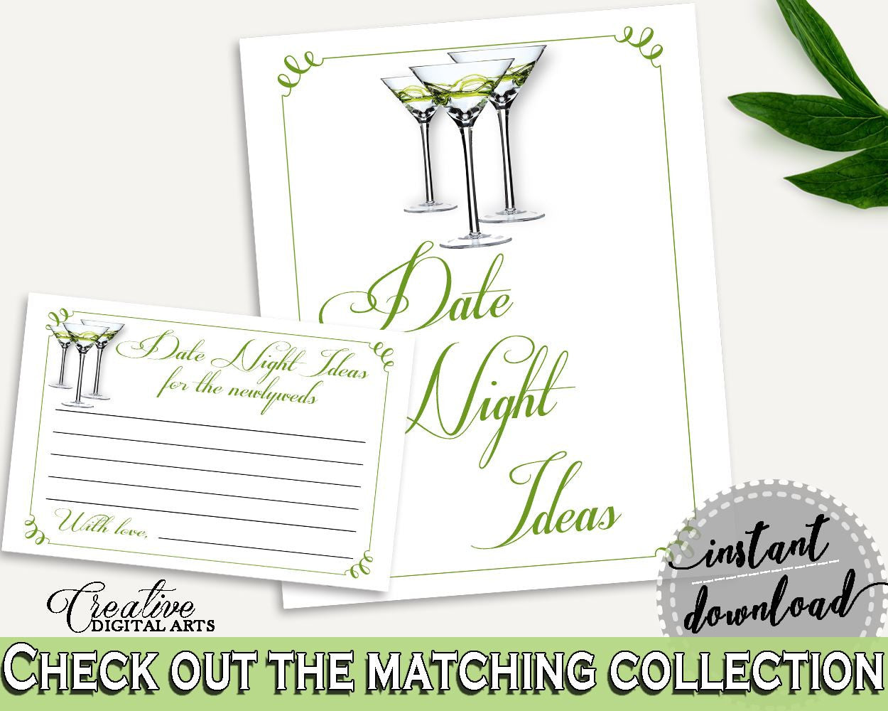 Date Night Ideas Bridal Shower Date Night Ideas Modern Martini Bridal Shower Date Night Ideas Bridal Shower Modern Martini Date Night ARTAN - Digital Product