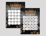 Halloween Bash Birthday Bingo Game Cards, Boy Girl Halloween Game, Printable Black Orange Bingo Prefilled, Halloween Bingo 60 Cards LXRNF