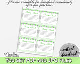 Baby shower BRING A BOOK insert cards printable for baby shower with chevron green theme, boy girl shower, Jpg Pdf, instant download - cgr01