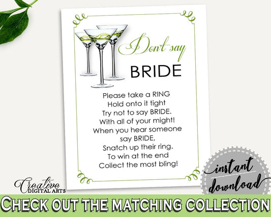 Don't Say Bride Bridal Shower Don't Say Bride Modern Martini Bridal Shower Don't Say Bride Bridal Shower Modern Martini Don't Say ARTAN - Digital Product