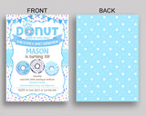 Donut Birthday Invitation Donut Birthday Party Invitation Donut Birthday Party Donut Invitation Boy printable, doughnut, downloadable 4X9CJ - Digital Product
