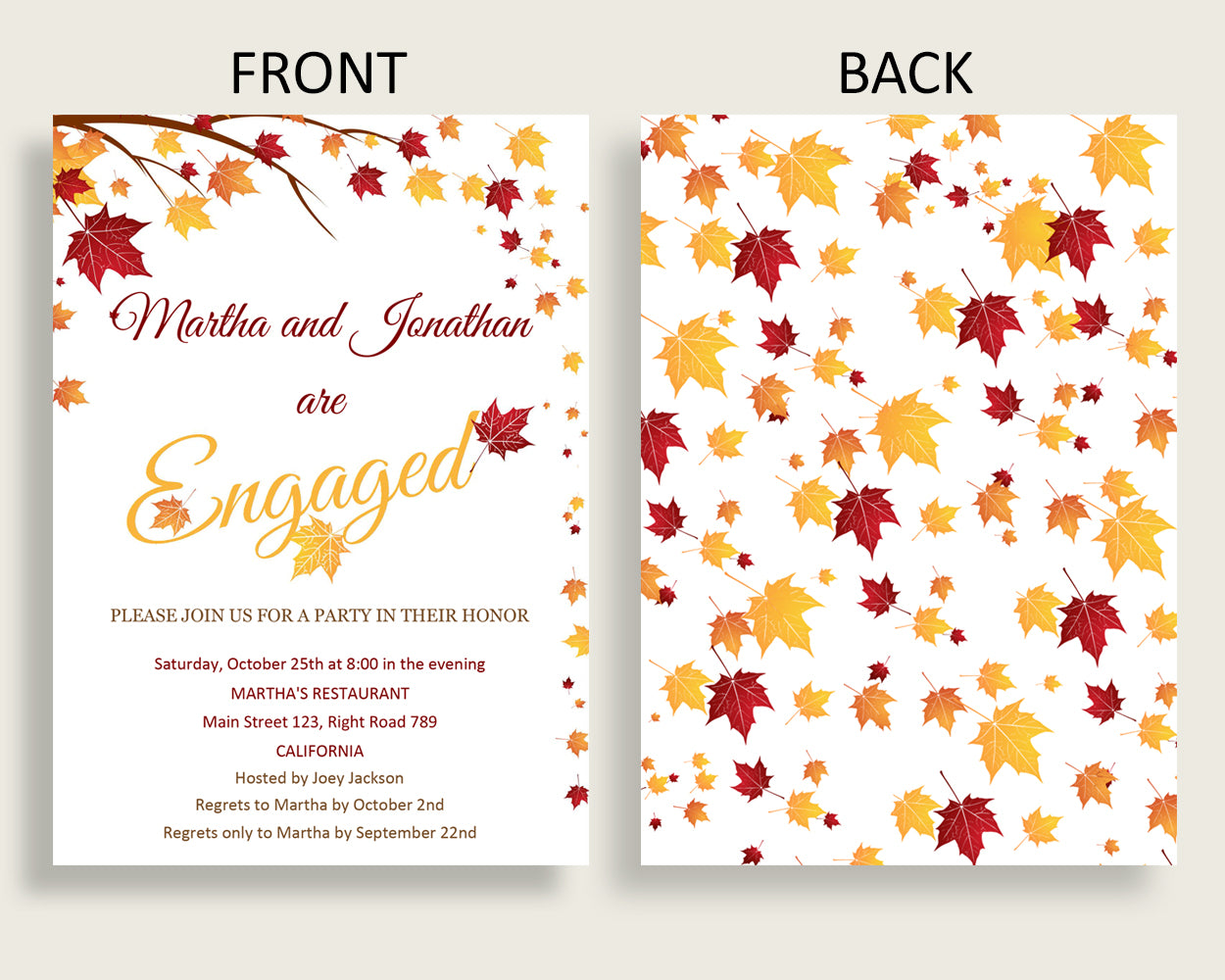 Engagement Invitation Bridal Shower Engagement Invitation Fall Bridal Shower Engagement Invitation Bridal Shower Autumn Engagement YCZ2S