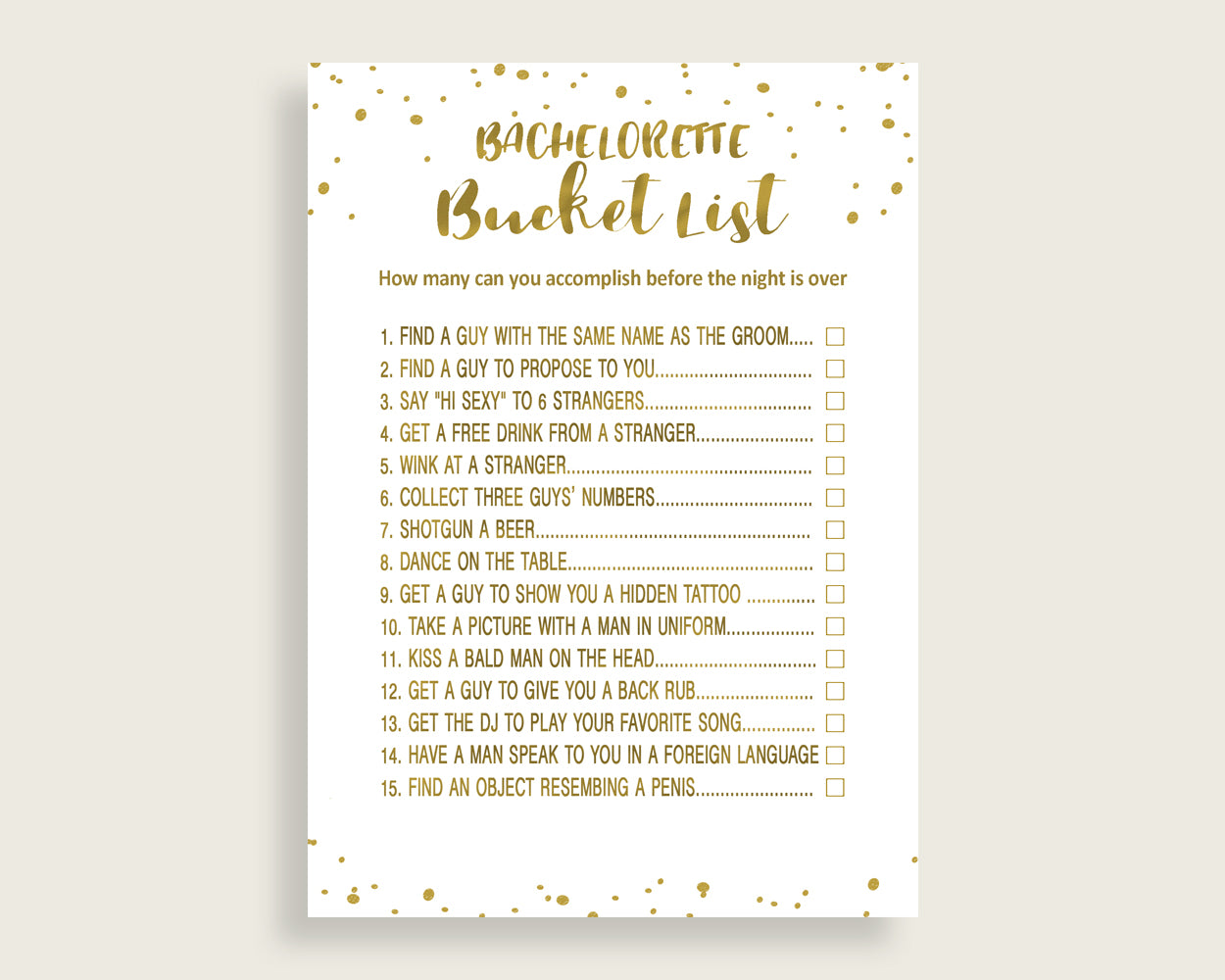 Bachelorette Bucket List Bridal Shower Bachelorette Bucket List Gold Bridal Shower Bachelorette Bucket List Bridal Shower Gold G2ZNX