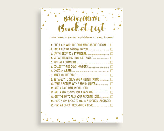 Bachelorette Bucket List Bridal Shower Bachelorette Bucket List Gold Bridal Shower Bachelorette Bucket List Bridal Shower Gold G2ZNX