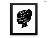 Jane Austen Print, Beautiful Wall Art with Frame and Canvas options available Quote Decor