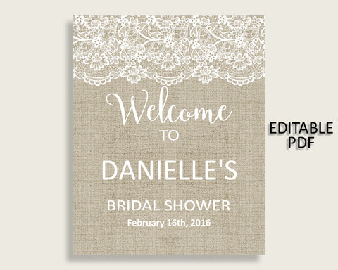 Welcome Sign Bridal Shower Welcome Sign Burlap And Lace Bridal Shower Welcome Sign Bridal Shower Burlap And Lace Welcome Sign Brown NR0BX