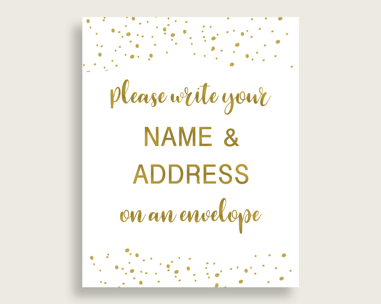 Addressing Sign Bridal Shower Addressing Sign Gold Bridal Shower Addressing Sign Bridal Shower Gold Addressing Sign Gold White bridal G2ZNX