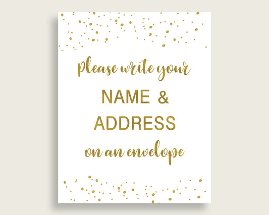 Addressing Sign Bridal Shower Addressing Sign Gold Bridal Shower Addressing Sign Bridal Shower Gold Addressing Sign Gold White bridal G2ZNX