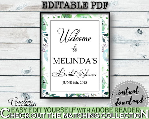 Welcome Sign Bridal Shower Welcome Sign Botanic Watercolor Bridal Shower Welcome Sign Bridal Shower Botanic Watercolor Welcome Sign 1LIZN - Digital Product