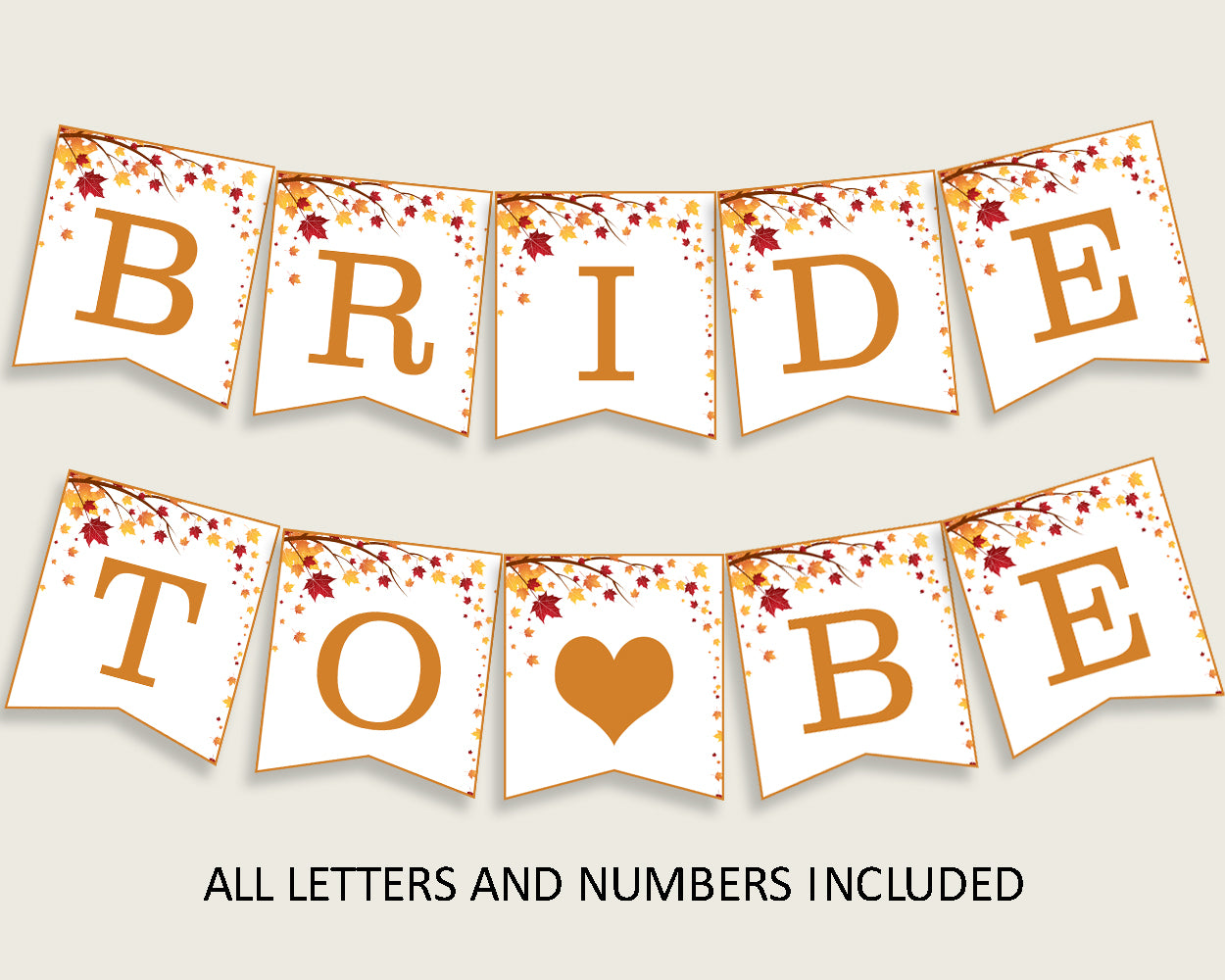 Banner Bridal Shower Banner Fall Bridal Shower Banner Bridal Shower Autumn Banner Brown Yellow instant download customizable files YCZ2S