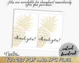 Thank You Card Bridal Shower Thank You Card Pineapple Bridal Shower Thank You Card Bridal Shower Pineapple Thank You Card Gold White 86GZU - Digital Product