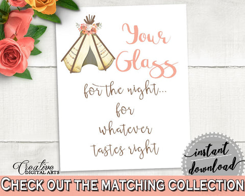 Your Glass For The Night Bridal Shower Your Glass For The Night Tribal Bridal Shower Your Glass For The Night Bridal Shower Tribal 9ENSG - Digital Product