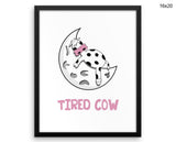 Tired Cow Print, Beautiful Wall Art with Frame and Canvas options available Bedroom Decor