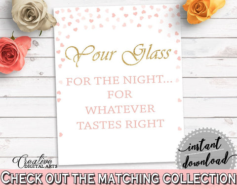 Your Glass For The Night Bridal Shower Your Glass For The Night Pink And Gold Bridal Shower Your Glass For The Night Bridal Shower XZCNH - Digital Product