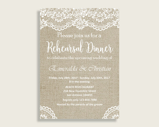 Rehearsal Dinner Invitation Bridal Shower Rehearsal Dinner Invitation Burlap And Lace Bridal Shower Rehearsal Dinner Invitation Bridal NR0BX