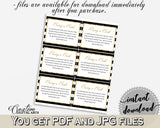 Baby shower BRING A BOOK insert cards printable for baby shower with black white stripes color theme glitter gold, instant download - bs001