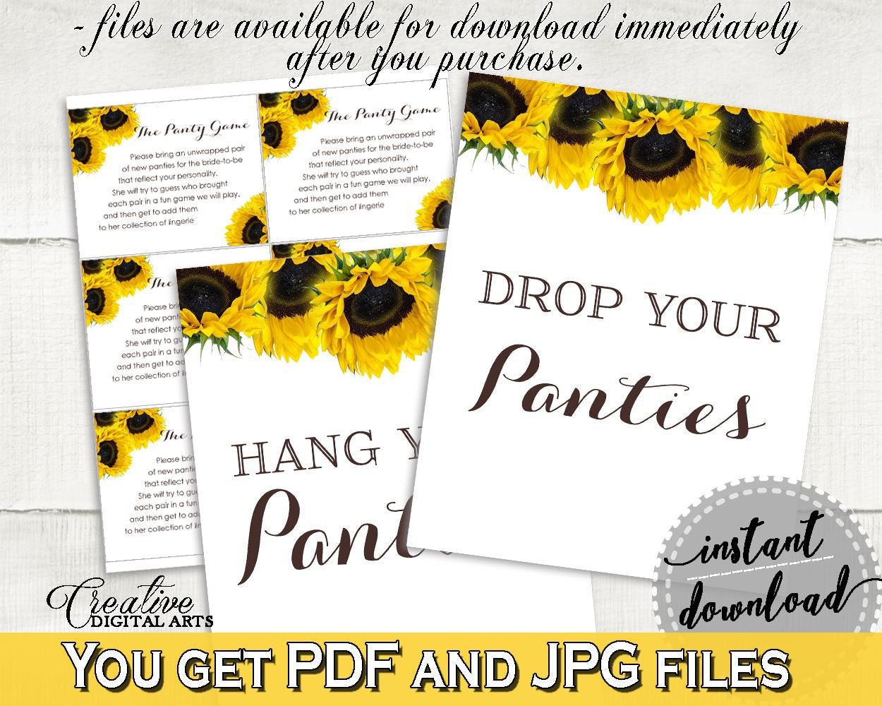 Drop Your Panties Bridal Shower Drop Your Panties Sunflower Bridal Shower Drop Your Panties Bridal Shower Sunflower Drop Your Panties SSNP1 - Digital Product