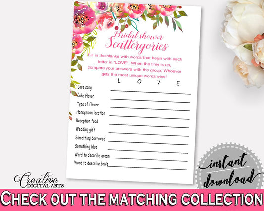 Scattergories Bridal Shower Scattergories Spring Flowers Bridal Shower Scattergories Bridal Shower Spring Flowers Scattergories Pink UY5IG - Digital Product