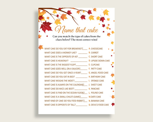 Name That Cake Bridal Shower Name That Cake Fall Bridal Shower Name That Cake Bridal Shower Autumn Name That Cake Brown Yellow party YCZ2S