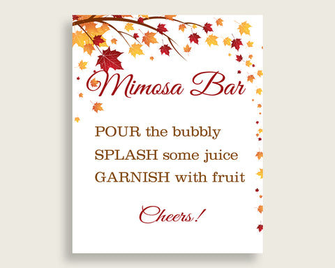 Mimosa Bar Sign Bridal Shower Mimosa Bar Sign Fall Bridal Shower Mimosa Bar Sign Bridal Shower Autumn Mimosa Bar Sign Brown Yellow YCZ2S