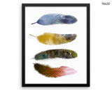 Feathers Watecolor Print, Beautiful Wall Art with Frame and Canvas options available Home Decor