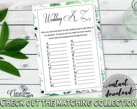 Wedding Game Bridal Shower Wedding Game Botanic Watercolor Bridal Shower Wedding Game Bridal Shower Botanic Watercolor Wedding Game 1LIZN - Digital Product