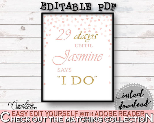 Days Until I Do Bridal Shower Days Until I Do Pink And Gold Bridal Shower Days Until I Do Bridal Shower Pink And Gold Days Until I Do XZCNH - Digital Product