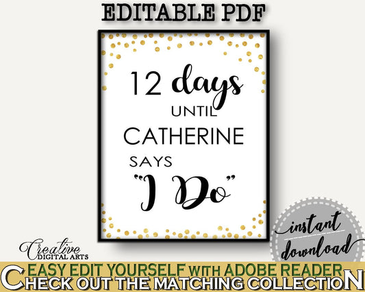 Days Until I Do Bridal Shower Days Until I Do Confetti Bridal Shower Days Until I Do Bridal Shower Confetti Days Until I Do Gold White CZXE5 - Digital Product