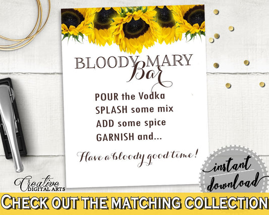 Bloody Mary Bridal Shower Bloody Mary Sunflower Bridal Shower Bloody Mary Bridal Shower Sunflower Bloody Mary Yellow White prints SSNP1 - Digital Product